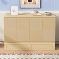 Queen Size White Wood Murphy Bed Cabinet with Storage Drawer W486227