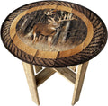 Rustic Round Whiskey Barrel End Table D544583