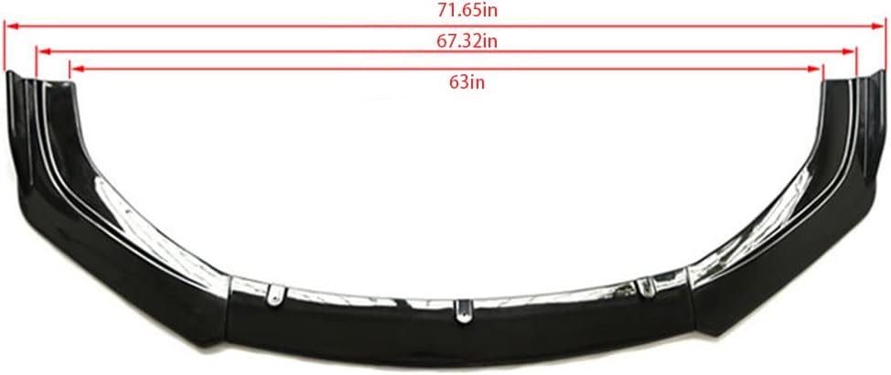 Gloss Black 3pcs/Set ABS Front Bumper Lip Splitter J4468