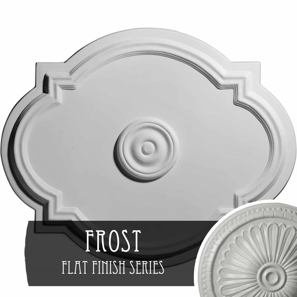 21 1/4x22W x 17 3/8x22H x 1x22P Hand-Painted Frost Ceiling Medallion H965654