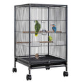 35-inch Wrought Iron Bird Cage with Rolling Stand V40789
