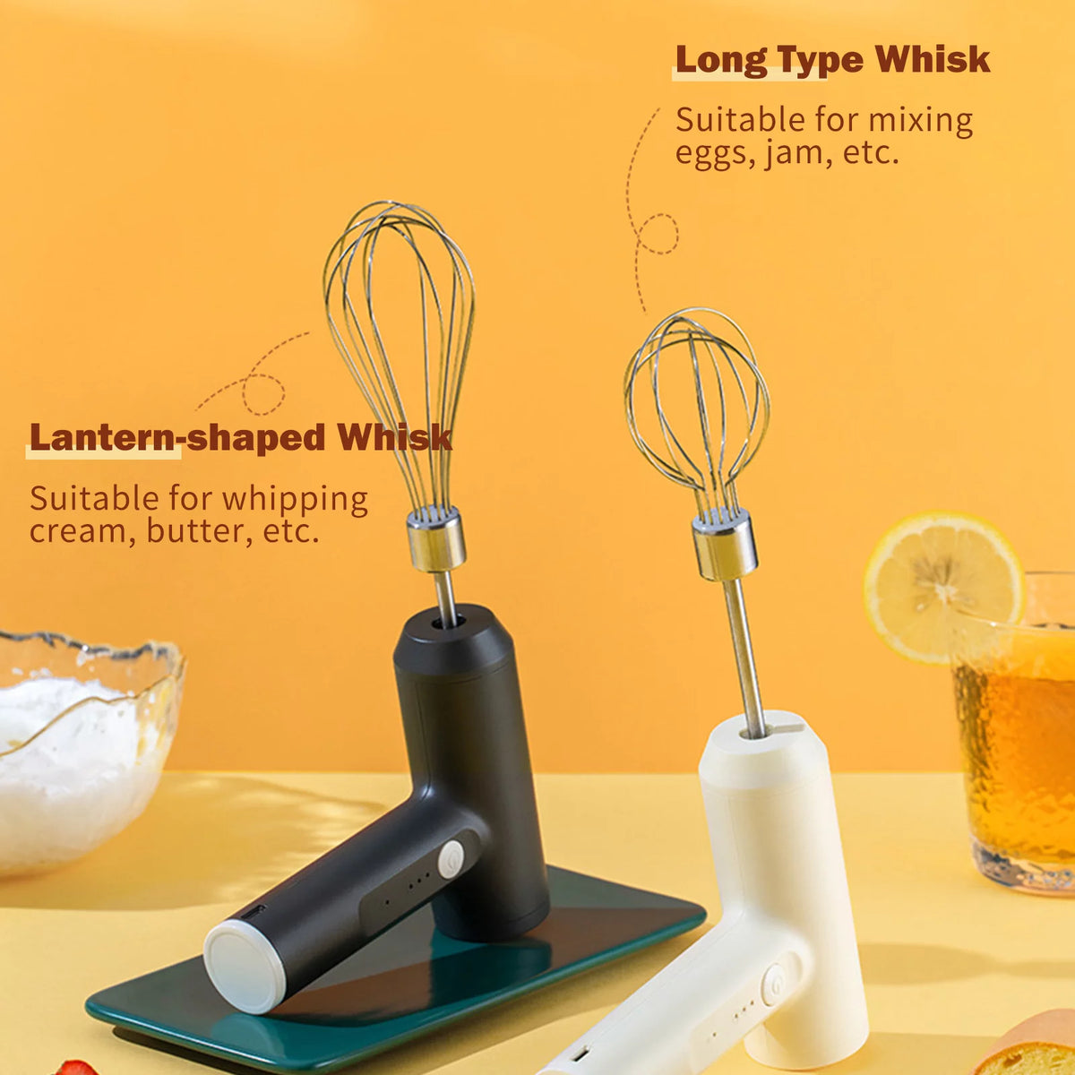 Wireless Handheld Electric Egg Beater with 3 Speeds L391744