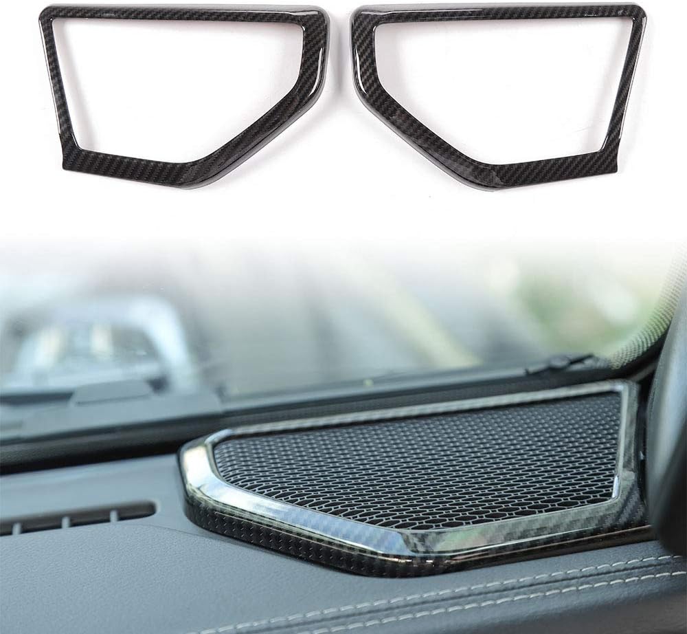 Carbon Fiber ABS A Pillar Speaker Decoration Cover Trim Stickers I60724