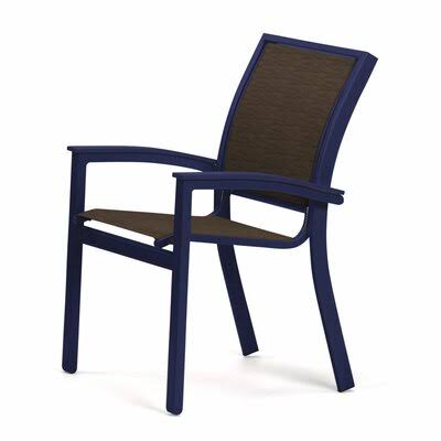 Stacking Patio Dining Armchair Gloss White K259418