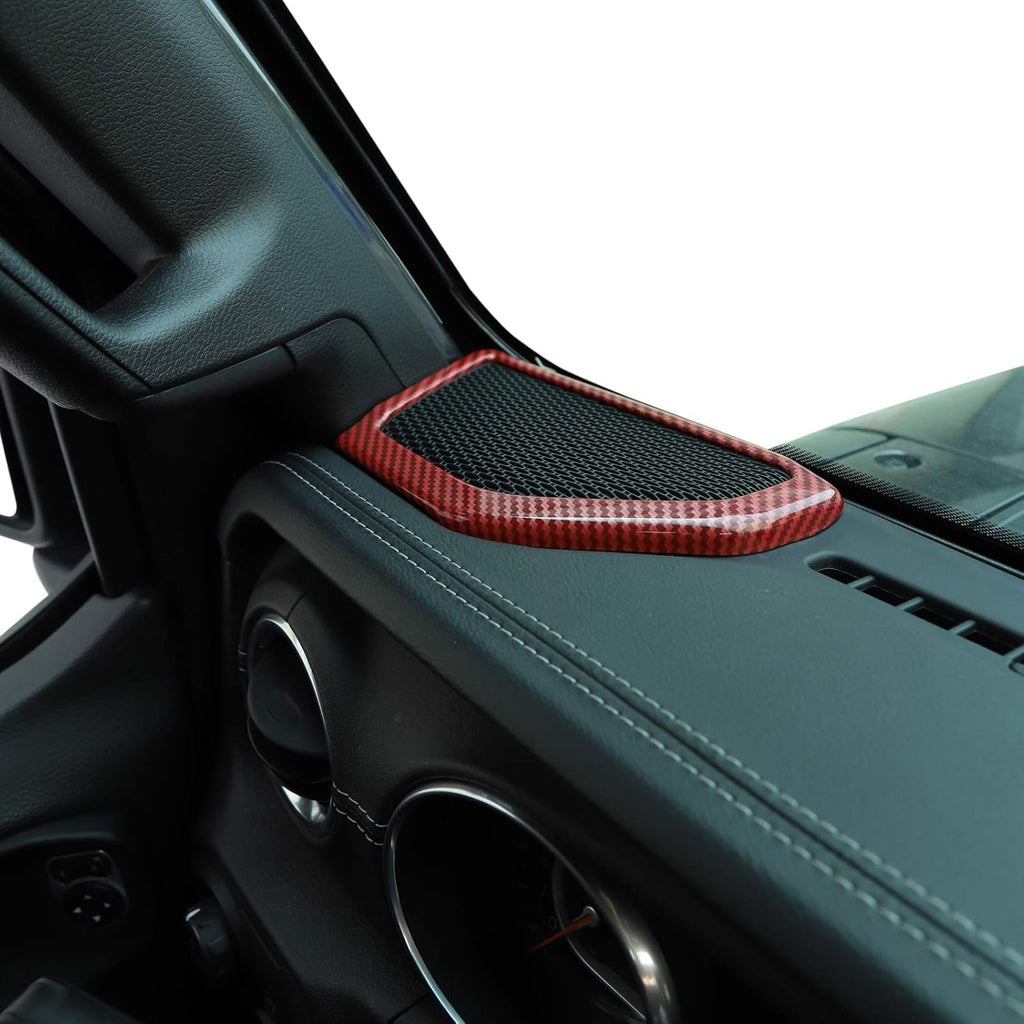 Carbon Fiber ABS A Pillar Speaker Decoration Cover Trim Stickers I60724