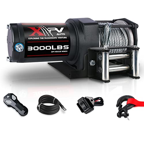 3000 lb 12V DC Electric Winch with Synthetic Rope Z494501