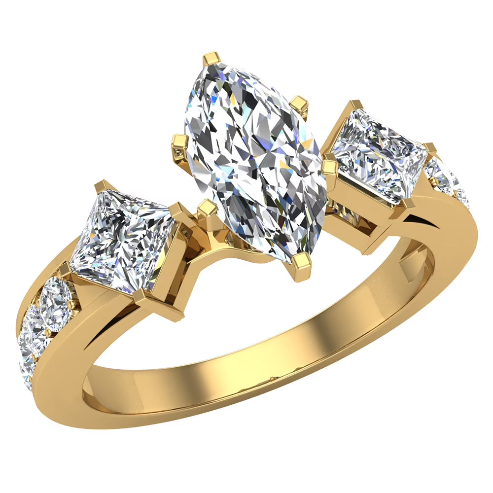 18K Gold Diamond Engagement Ring 1.40 CT TW G32087