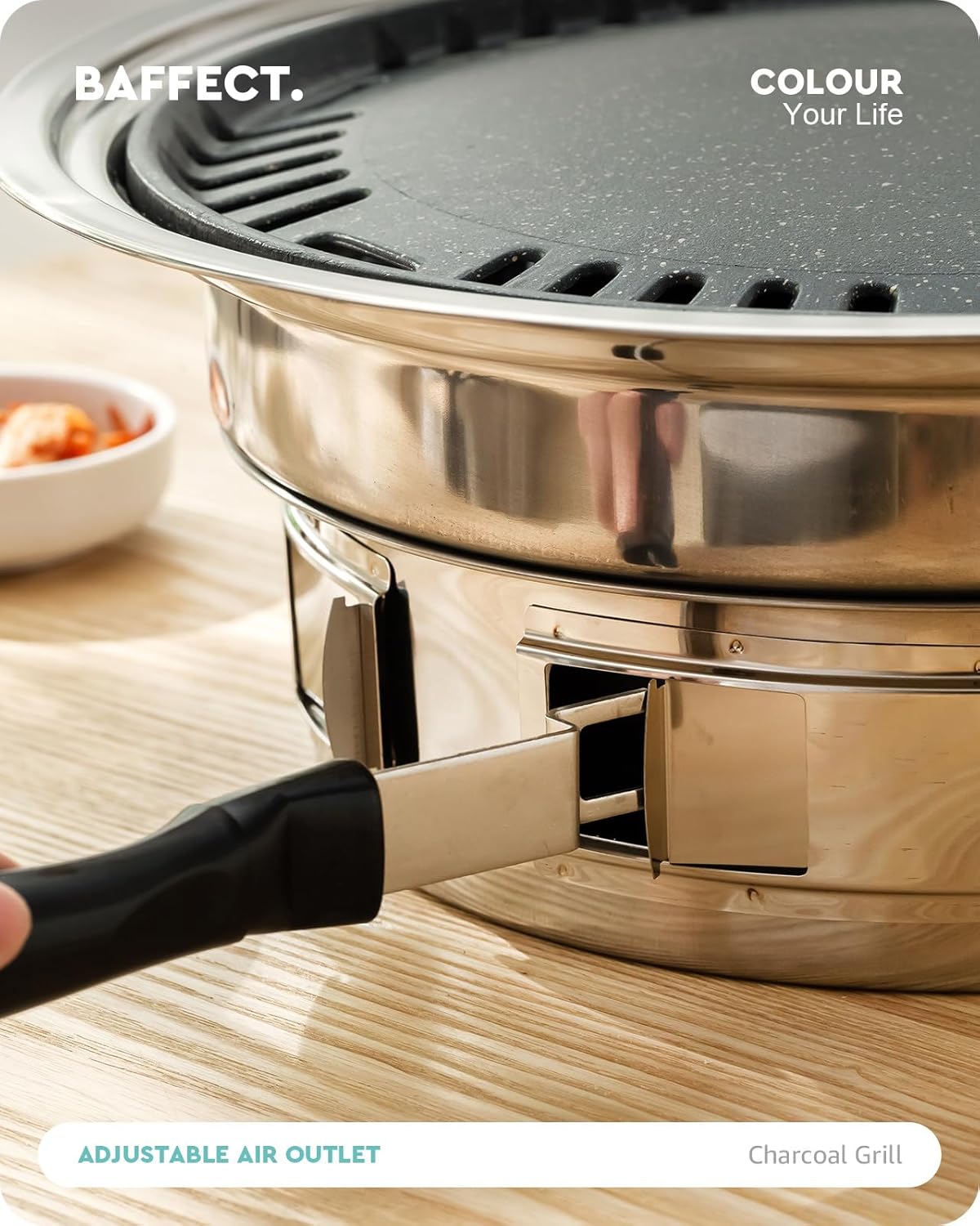 13.7 inch Non-stick Stainless Steel Charcoal Grill I81973