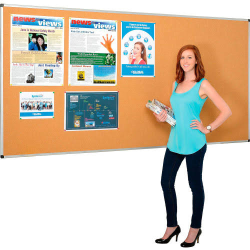 Large Cork Bulletin Board with Aluminum Frame K2308