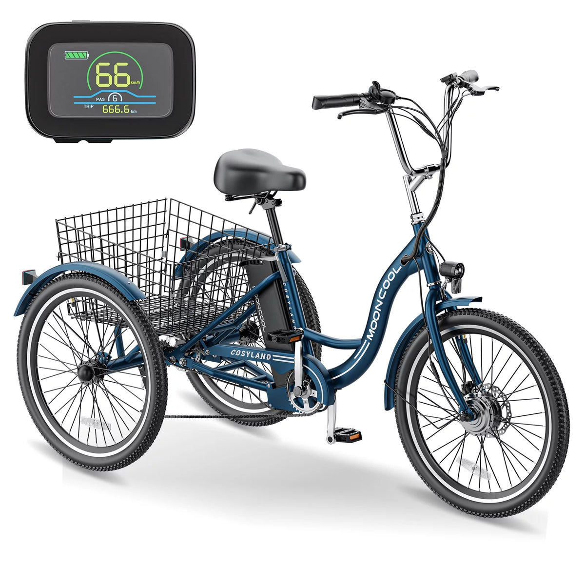 24 Inch 3 Wheel Electric Tricycle 350W 7-Speed M897390