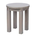 Weathered Gray Wooden Round Side Table Y747
