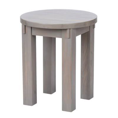 Weathered Gray Wooden Round Side Table Y747