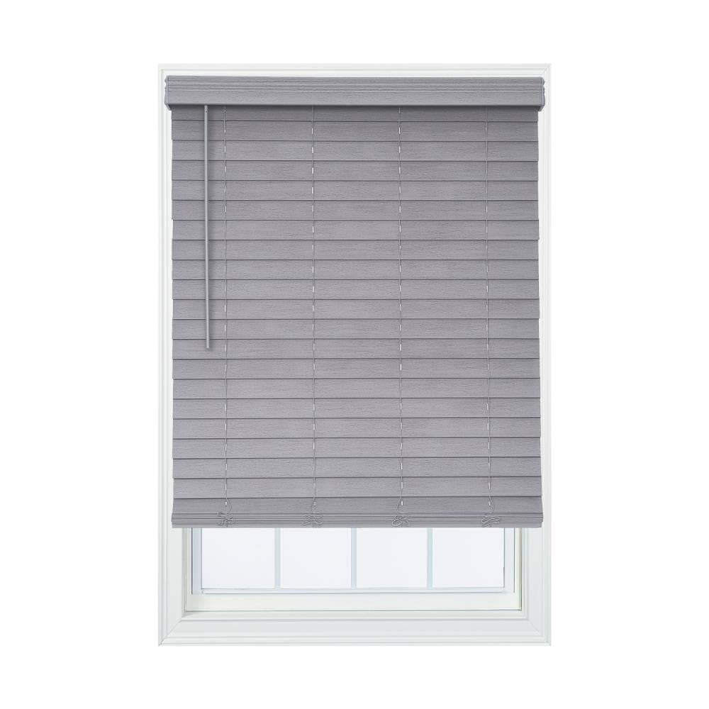 Cordless Gray Faux Wood Room Darkening Horizontal Blinds G324