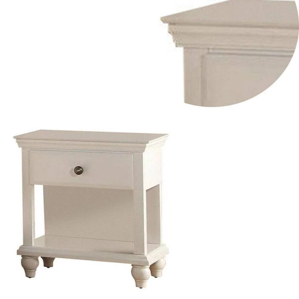 White Full Size 6pc Bedroom Furniture Set with Dresser Mirror Nightstand Chest and Tufted Headboard Q289684