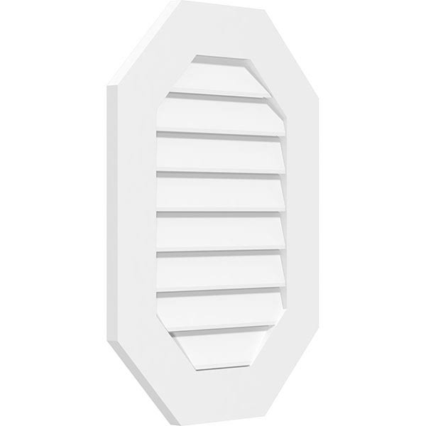 Vertical Elongated Octagon Surface Mount PVC Gable Vent T3727