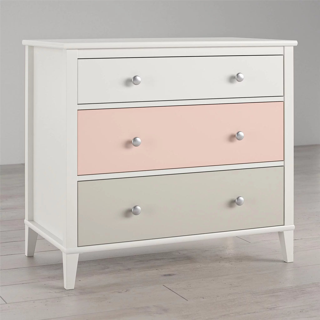 White 3 Drawer Dresser E3775