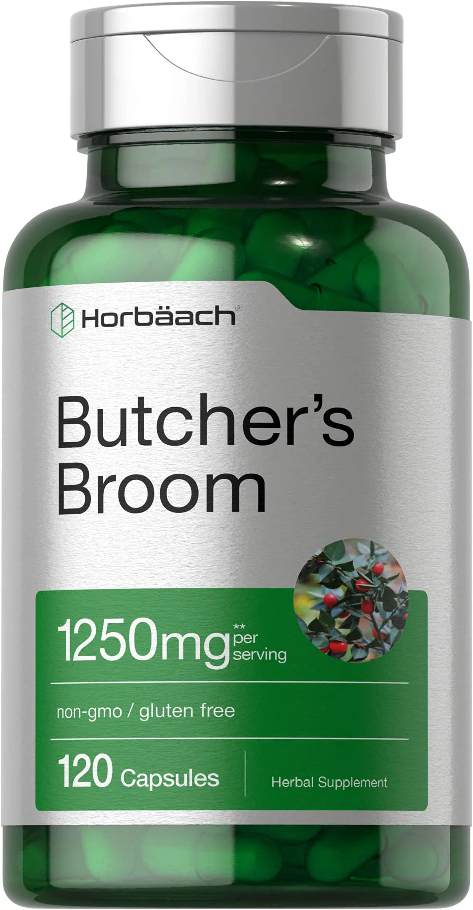 Butchers Broom 1250mg Herb Root Extract 120 Caps V26049