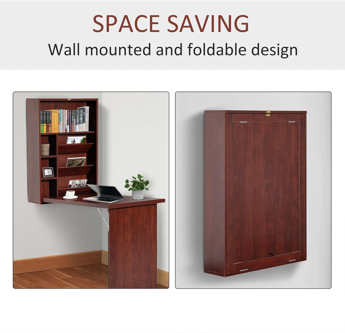 Wall Mounted Desk with Storage Area Z1982