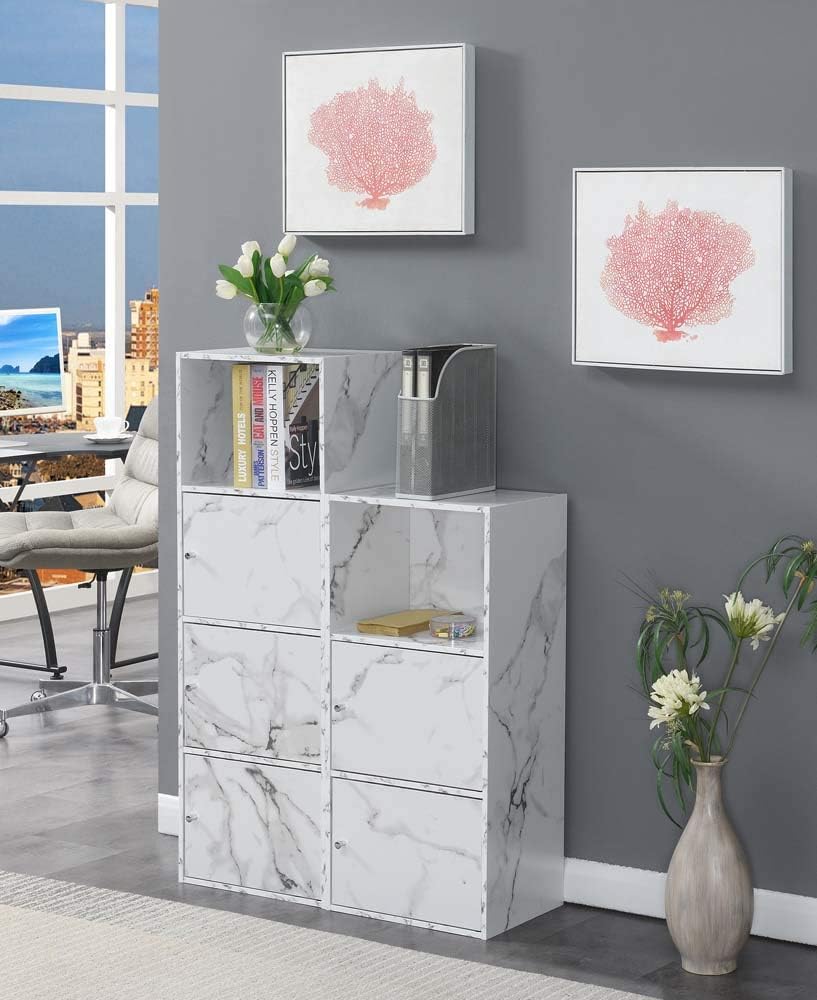 White 3 Door Storage Cabinet D89491