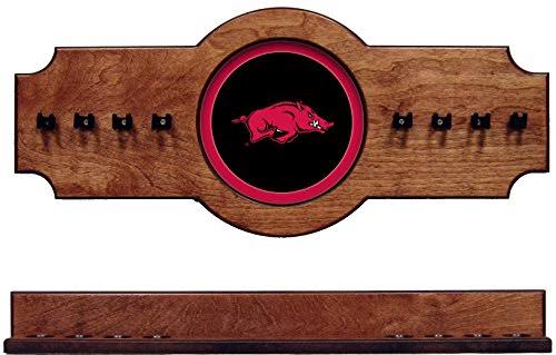 2 PC Hanging Wall Pool Cue Stick Holder Rack - Pecan T243203