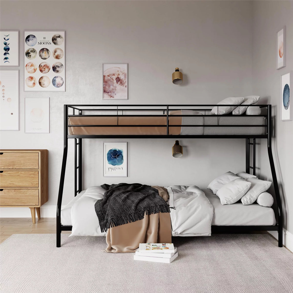 Black Twin over Full Metal Bunk Bed N82704