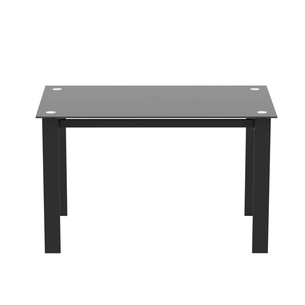 Black Rectangular Tempered Glass Dining Table S58292