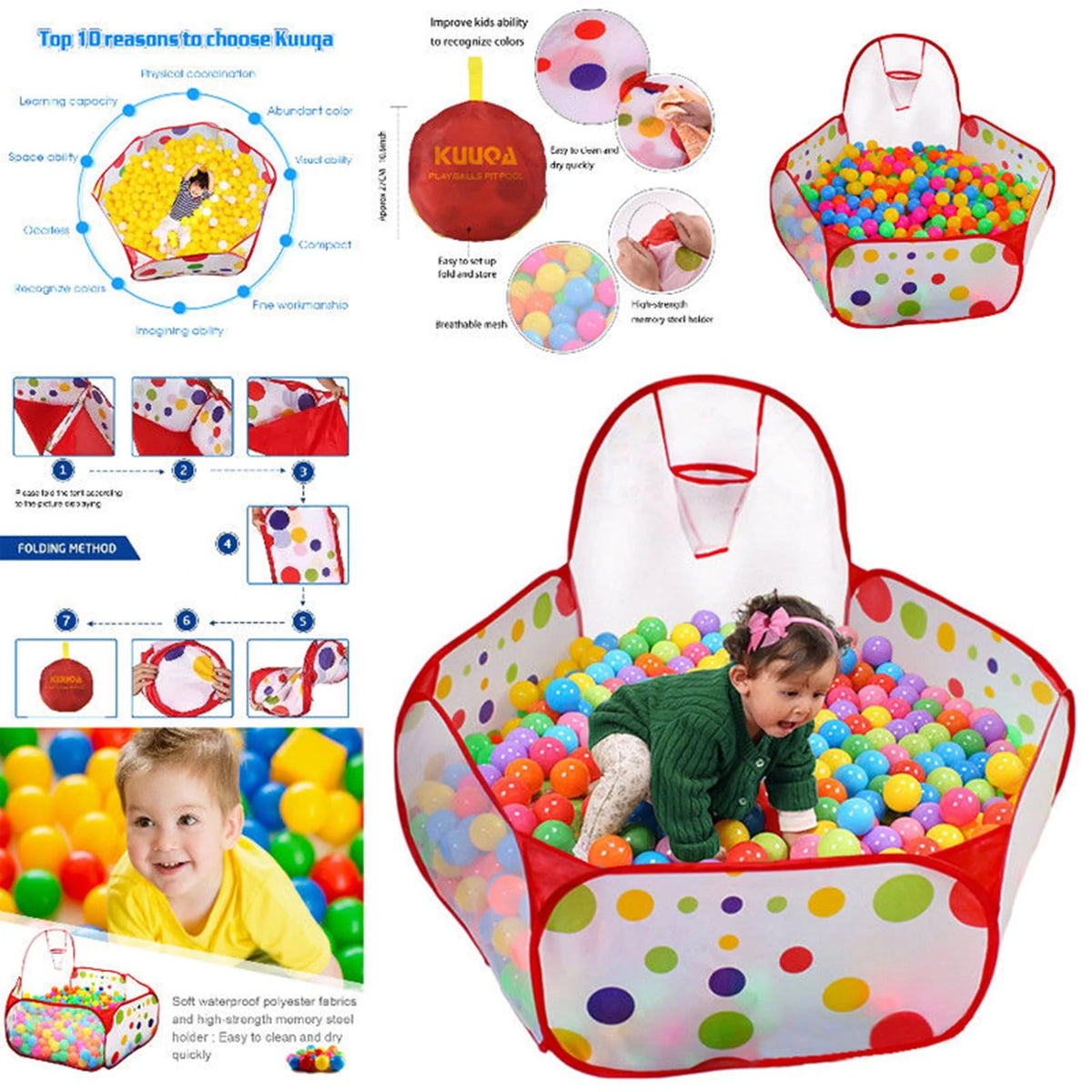 Baby Ball Pit Play Tent with Basketball Hoop M383