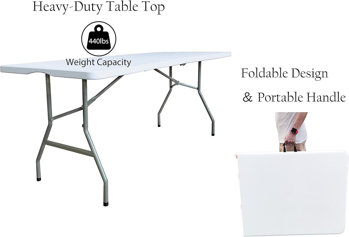 White 6ft Folding Plastic Utility Table R557