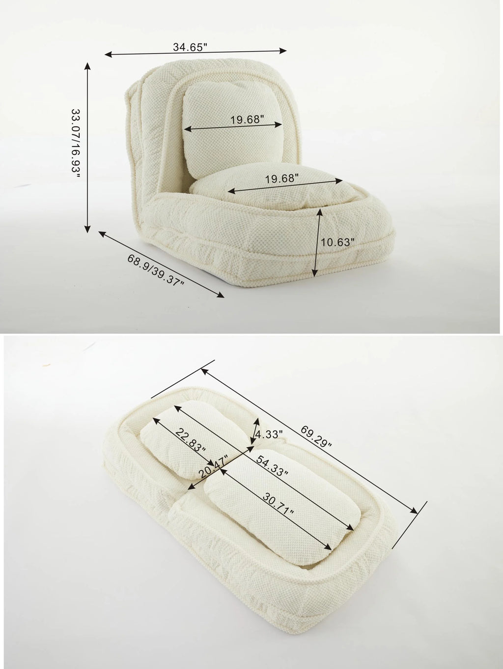 Lazy Sofa Couch with 5 Adjustable Positions S4998