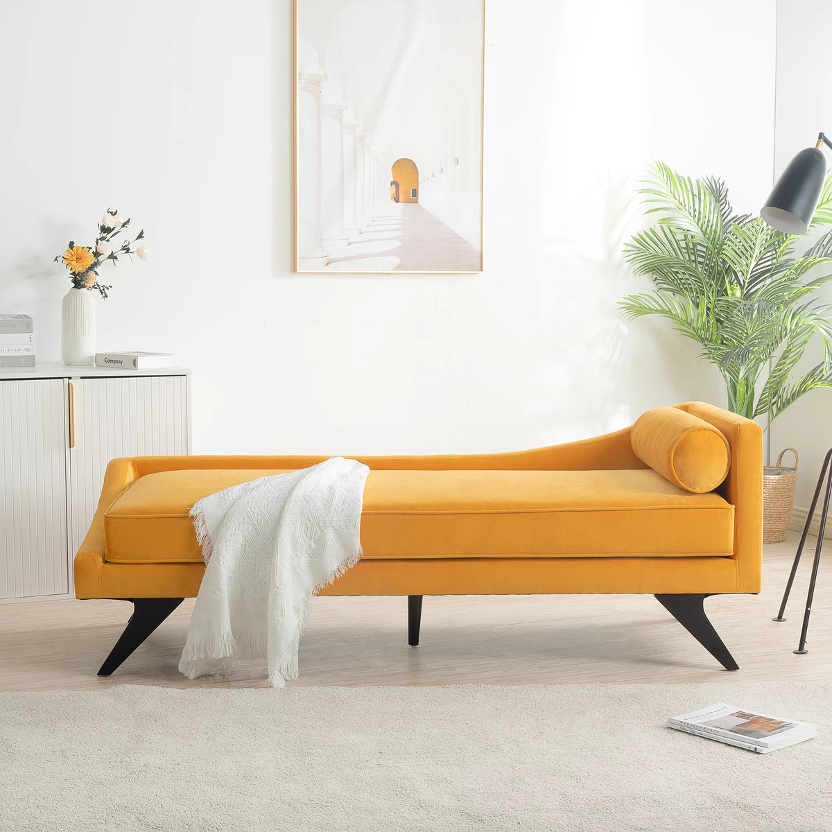 Reclining Chaise Lounge Sofa Padded Seat Y493304