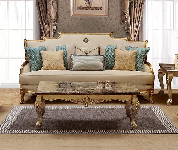 Gold & Light Beige 3Pcs Sofa Set H370