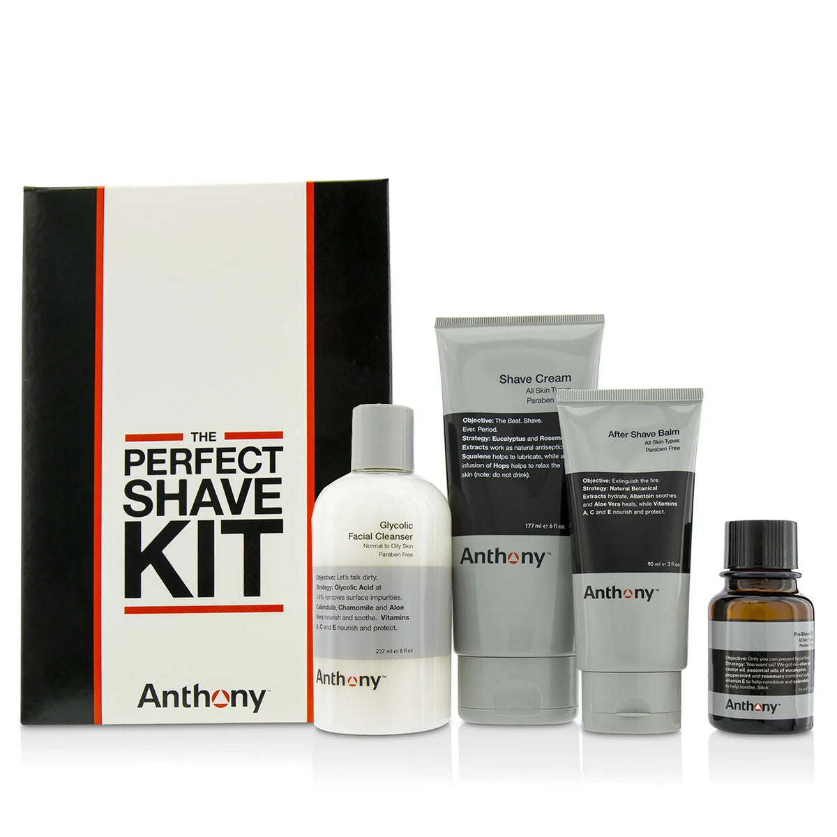 Shave Kit: Cleanser + Pre-Shave Oil + Shave Cream + After Shave Cream 4pcs K5890