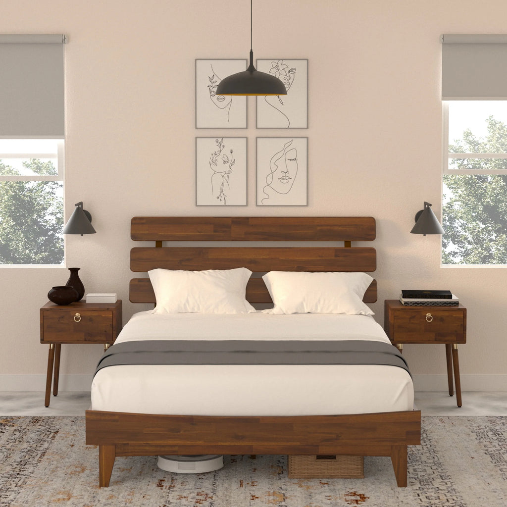 Queen Bed Frame with Adjustable Headboard K523