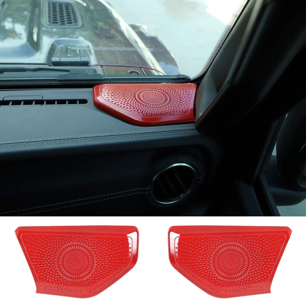 Carbon Fiber ABS A Pillar Speaker Decoration Cover Trim Stickers I60724