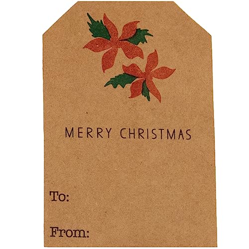 Kraft Holiday Gift Tag Stickers 2 x 3 Inch 25 Labels B845