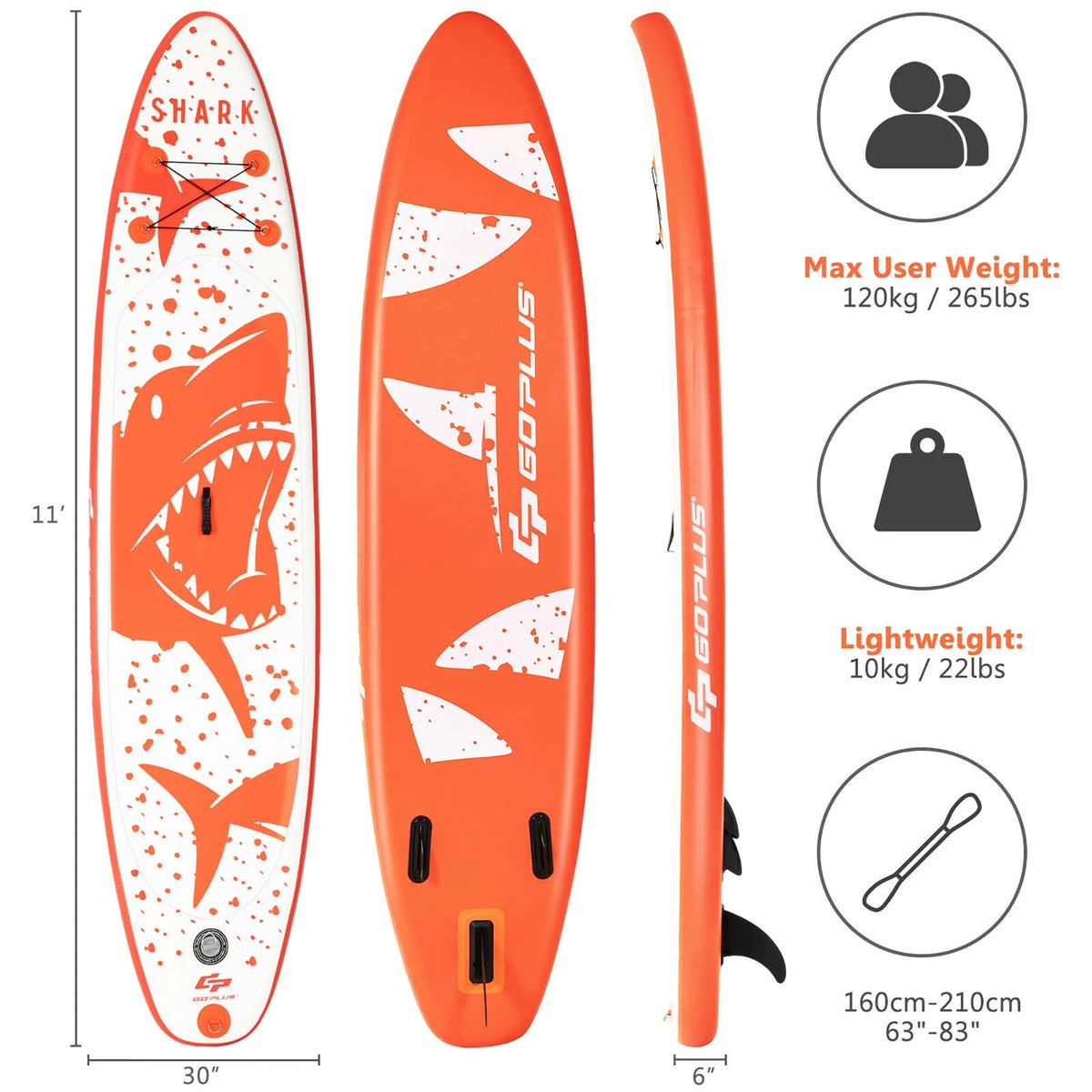 11' Inflatable Stand Up Paddle Board Q512938