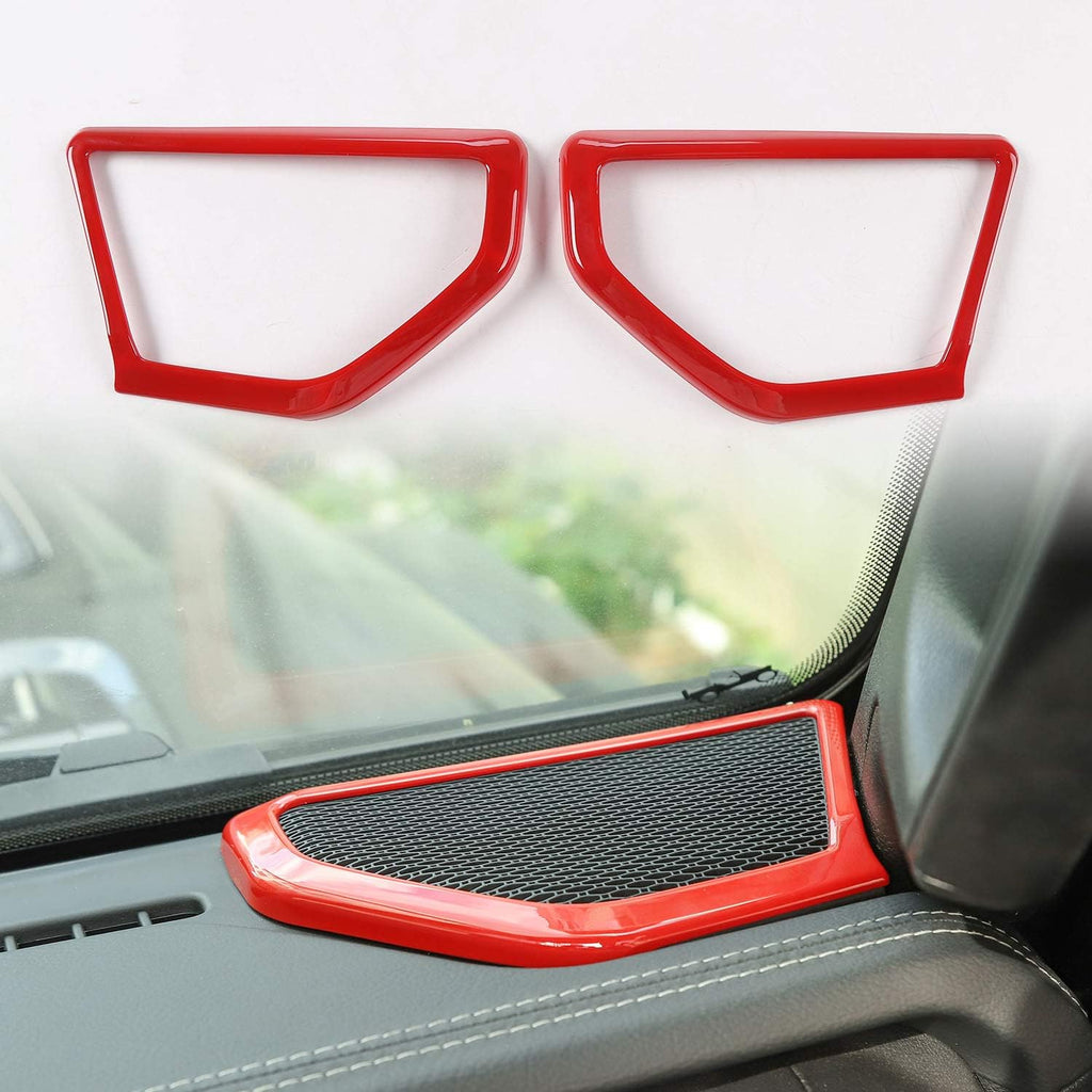 Carbon Fiber ABS A Pillar Speaker Decoration Cover Trim Stickers I60724