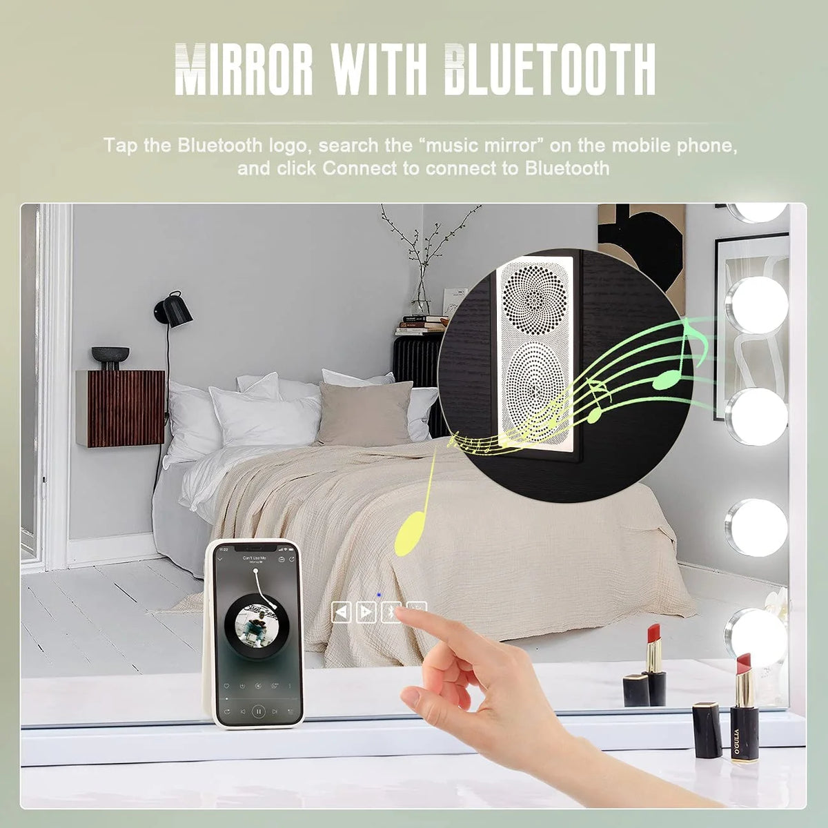 White 32"x 23" Lighted Vanity Mirror D31366