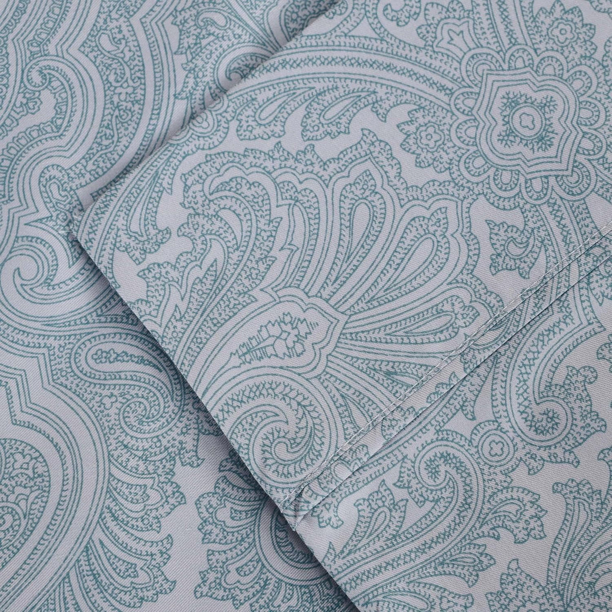 King Blue Cotton Blend Bed Sheet Set with Deep Pocket Fitted Sheet K617603