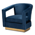 Grey Velvet and Metal Armchair L1272
