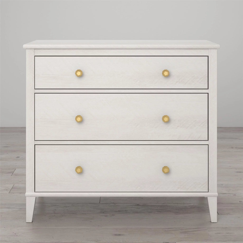 White 3 Drawer Dresser E3775