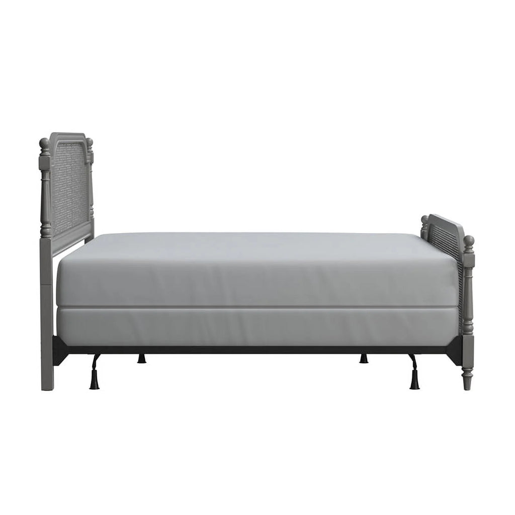 King Wood and Cane Bed French Gray A533