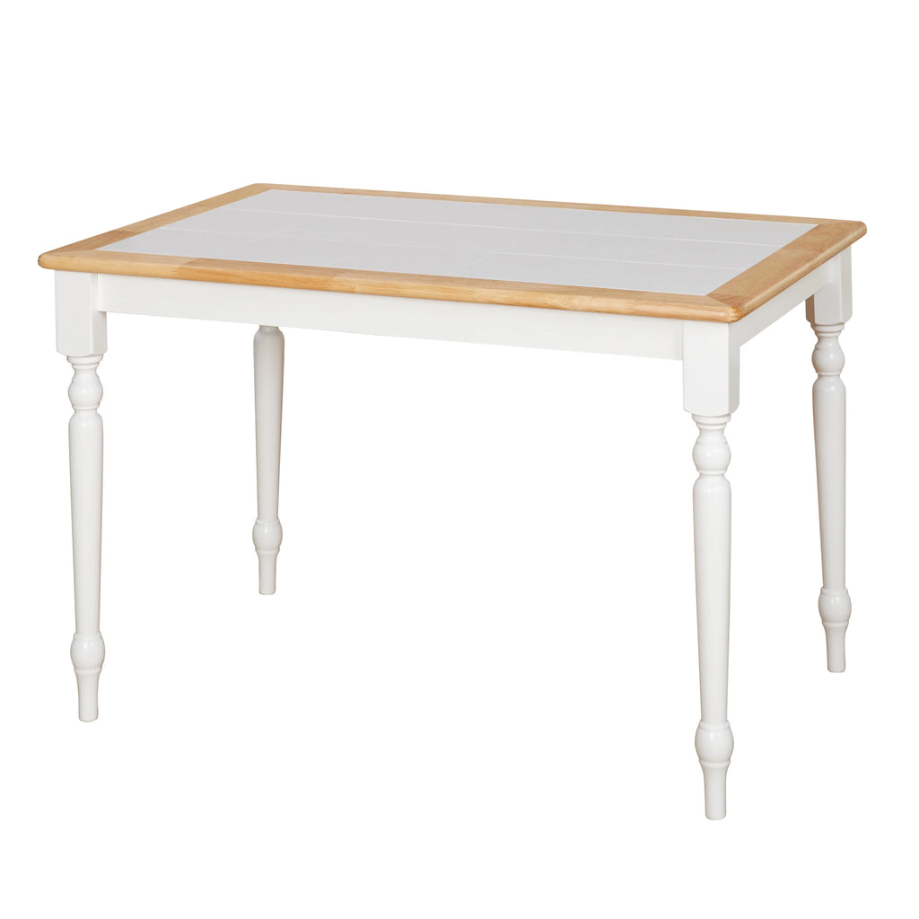 White Natural Tile Top Table W5353