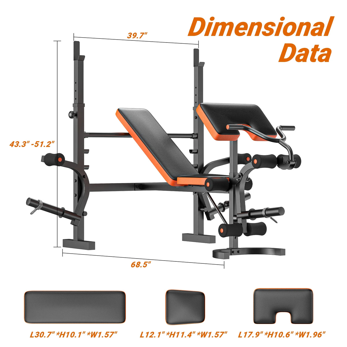 Adjustable Foldable Weight Bench 800 Lbs K227706