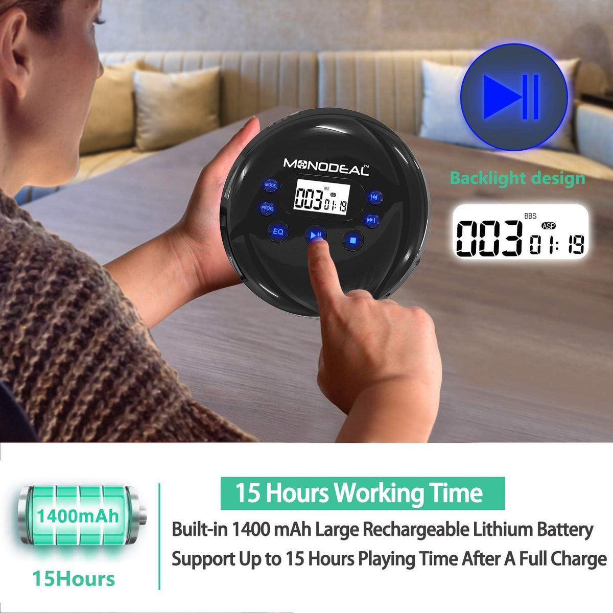 Portable CD Player with Headphones L729