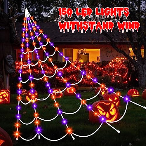 Purple & Orange Spiderweb Lights with 8 Lighting Modes X439