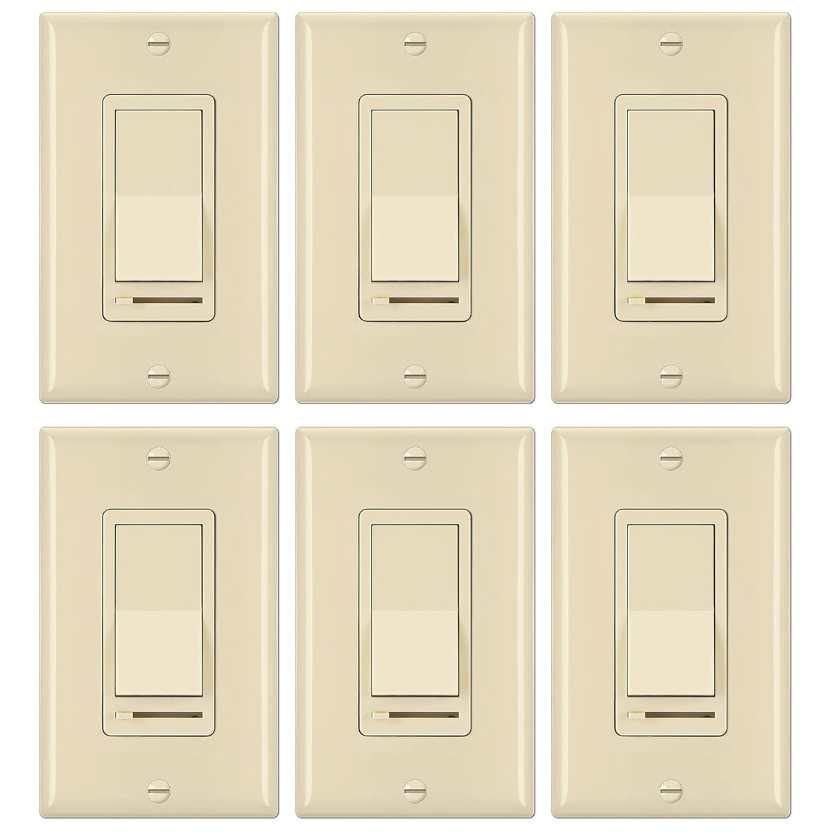 6 Pack White Rocker Dimmer Switch W6437