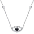Sterling Silver Evil Eye Necklace Cubic Zirconia Pendant Necklace X740