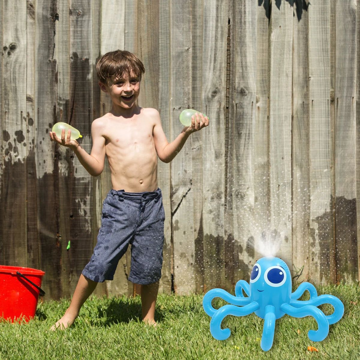 Inflatable Octopus Toy Water Park Sprinkler Plaything Children’s Toys Animal Summer O5630