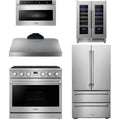 36 Gas Range, Range Hood, Refrigerator, Microwave and Wine Cooler O643840
